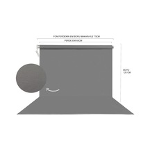 Hs Stüdyo Teknik 65x120cm Gri Fon Perdesi Seti