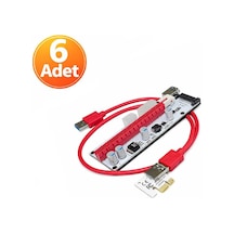 6 Adet - Ver008s Riser Kart - Pcı-ex 1x To 16x Usb 3.0 Ekran Kartı Uzatma Mining Adaptörü