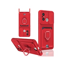 Ilkeshop Newface Xiaomi Redmi 12c Kılıf Zuma Kartvizitli Yüzüklü Silikon - Kırmızı