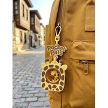 Pocket Pals Sevimli Zürafa Çanta Süsü Charm Anahtarlık Sarı