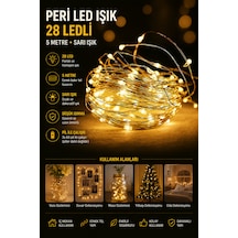 5 Metre 28 Led Peri Led Işık Sarı Dekoratif Şerit Aydınlatma Esnek Tel Led