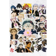 Black Clover Kara Yonca Anime Telefon Laptop Bullet Journal Sticker Paketi 25 Adet Çok Renkli