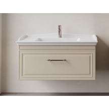 Denko Era 100 Cm Bej Banyo Dolabı Alt Modül Lavabo Bej
