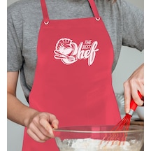 Bk Gift Profesyonel The Best Chef Tasarımlı Kırmızı Mutfak Önlüğü, Aşçı Önlüğü, Şef Önlüğü, Ev si, Arkadaşa -3 Bej