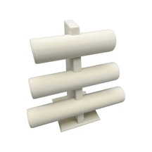 Yerli Üretim Süet Kumaş Krem Renk Üçlü Kademeli 30/26 Cm Bileklik-saat Sergileme Standı Çok Renkli