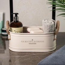 Metal Ip Kulplu Baton Metal Banyo Düzenleyici, Banyo Organizeri For Beautiful Bathrooms Organizer Baskı Ln1207k Siyah