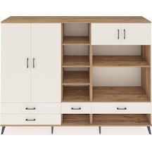 Hyperion Dolap 12 Raflı 4 Çekmeceli 4 Kapaklı 220x44x163 Çam-aytaşı Aytası - Atlas Çam