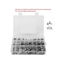 400 Adet 1uf/1000uf Smd Elektrolitik Alüminyum Kondansatör Seti 18 Farklı Değerde Şeffaf Çantada
