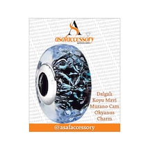 Dalgalı Okyanus Murano Charm Asafaccessory Gümüş