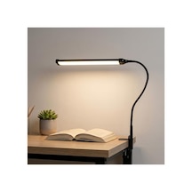 Esnek Kol Tasarımlı Led Masa Lambası, 12w, 3 Renk Sıcaklığı, Klipsli 10 Parça Siyah