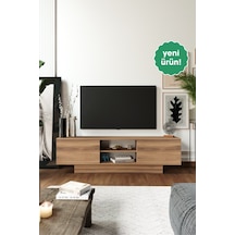 Verona Modern 2 Kapaklı Raflı Tv Ünitesi Tv Sehpası 180 Cm Ceviz
