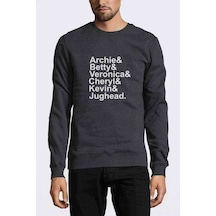 Riverdale Characters Name Baskılı Füme Antrasit Erkek Sweatshirt