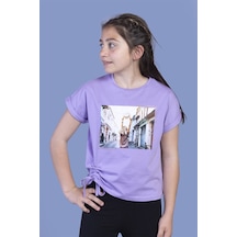 Toontoy Kids Toontoy Kız Çocuk Dijital Baskılı Tişört Lila