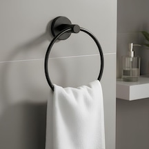 Tr Vidalı Siyah Renkli Yuvarlak 16 Cm Banyo Mutfak Lavabo Pratik Havluluk Askılığı Diğer