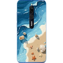 Redmi 8 Uyumlu Deniz Yıldızı Tatilde Baskılı Silikon Kılıf Renkli