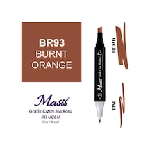 Çift Uçlu Marker Grafik Çizim Kalemi 93 Yanmış Portakal