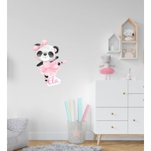 Kişiye Özel Sevimli Panda Tasarımlı Çocuk Odası Duvar Sticker-3