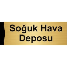 Soğuk Hava Deposu 10x20cm Altın Renk Metal Yönlendirme Levhası