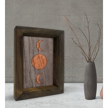 Bk Gift Ay Tasarımlı Dekoratif Doğal Masif Ahşap Çerçeve 15X20Cm- (500609967)