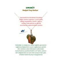Sertifikalı Unakit Doğal Taş Kolye Zincir Çok REnkli