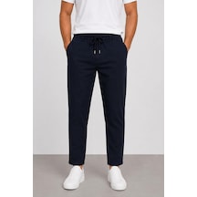Classics Men Keten Erkek Beli Bağlamalı Casual Jogger Pantolon 7734 Lacivert