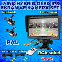 2 Adet Beyaz Ledli Kelebek Kamera Ve 7'' Qled Monitör 12v