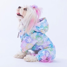 Pawstar Flores Fileli Köpek Tulum Yağmurluğu