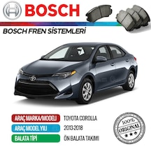 Toyota Corolla Uyumlu 2013 - 2018 Ön Fren Balata Takımı - Bosch