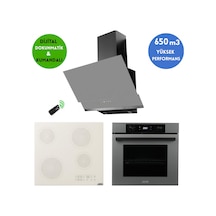 Alveus Afm Serisi FM3409 + FM7710 + V6-05 SSR Dijital Elektrikli Vitro Antrasit-gri Ankastre Set