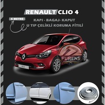 Renault Clio 4 Oto Araç Kapı Koruma Fitili 5metre Parlak Gri Renk