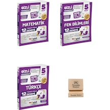Gizli 5. Sınıf Matematik Fen Bilimleri Ve Türkçe 12'li Deneme-meb Gibi Sordu 3lü Set+telefon Standı