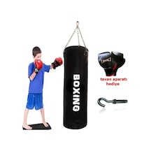 70 x 25 Cm Kum Torbası Boks Eldiveni 4 Ons Siyah