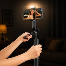 150 Cm Selfie Çubuğu Tripod, Led Işıklı, Bluetooth Uzaktan Kumandalı, 360 Dönebilen Telefon Tutucu, Katlanabili Diğer