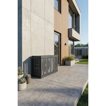 Klima Motoru/dış Ünite Gizleme/koruma Kafesi Xs 7000 Btu - 9000 Btu 86x44x65 H Alüminyum Slotted Antrasit