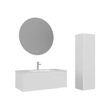 Orka Olbia 100 Cm Mat Beyaz Banyo Dolabı Takımı Ve Boy Dolabı Beyaz