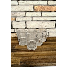 Saplı Su Bardağı-çay Bardağı- Nescafe Bardağı-kahve Bardağı-6 Adet - 270 Cc