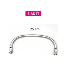 Gizli Metal Mango Çanta Bursu 3 Adet - 25 Cm - Metal Çanta Aparatı Çanta Aksesuarı Çok Renkli