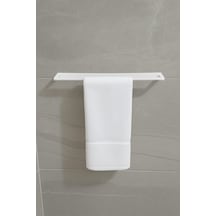 Banyo Havlu Tutacağı Duvar Tipi Beyaz 2 Adet Vida Dübel Dahil Paslanmaz Çelik