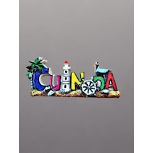 Cunda Temalı Kabartma Polyester Magnet Buzdolabı Süsü 10 Cm X 4 Cm Kod:1070