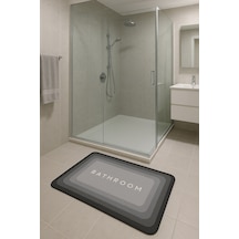Tappetino Süper Su Emici Kaymaz Tabanlı Banyo Paspası 60x39 Cm Grey