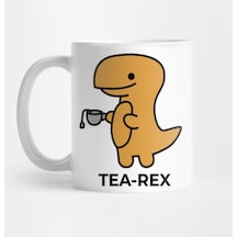 : Printhome Tea Rex Baskılı 1. Sınıf Porselen Kupa Bardak Beyaz