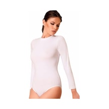 Berrak Kadın Beyaz Uzun Kol Çıtçıtlı Body 3'lü 001