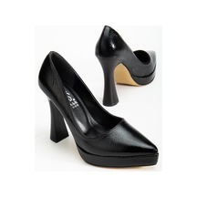 Suins Valen Kadın Platform Topuklu Stiletto Ayakkabı Siyah