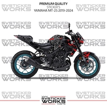 Yamaha Mt-25 Kaplama Sticker Crimson Web Design Motor Kaplama Modeli Hazır Kit 2019-2024 Uyumlu Siyah