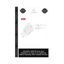 Ce15 Eu 20w Pd Hızlı Şarj Adaptörü Ve Type-c To Lightning Kablo Teknoloji Seti Telefon Parçası