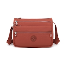 Smart Bags Çok Cepli Günlük Orta Boy Su Geçirmez Krınkıl Kumaş Kadın Omuz Çantası Kiremit