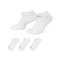 Nike Everyday Plus Cushion Sx6889-100 Antrenman No-show Çorapları 3 Çift Beyaz