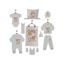 Pia Baby Gl 1933 12 Parça İsme Özel Hastane Çıkışı Krem