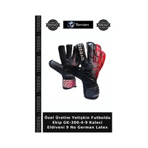 Özel Üretim Yetişkin Futbolda Ekip Gk-300-4-9 Kaleci Eldiveni 9 No German Latex Çok Renkli