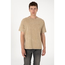 U.S. Polo Assn. Erkek Comfort Fit Bisiklet Yaka Haki Yıkamalı Tişört 50306878-VR027